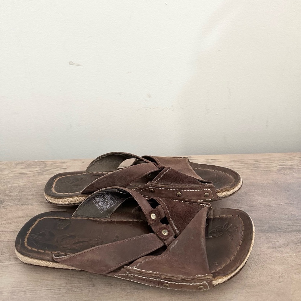 Merrell sundial leather women’s sandals slip ons brown boho summer beach neutral